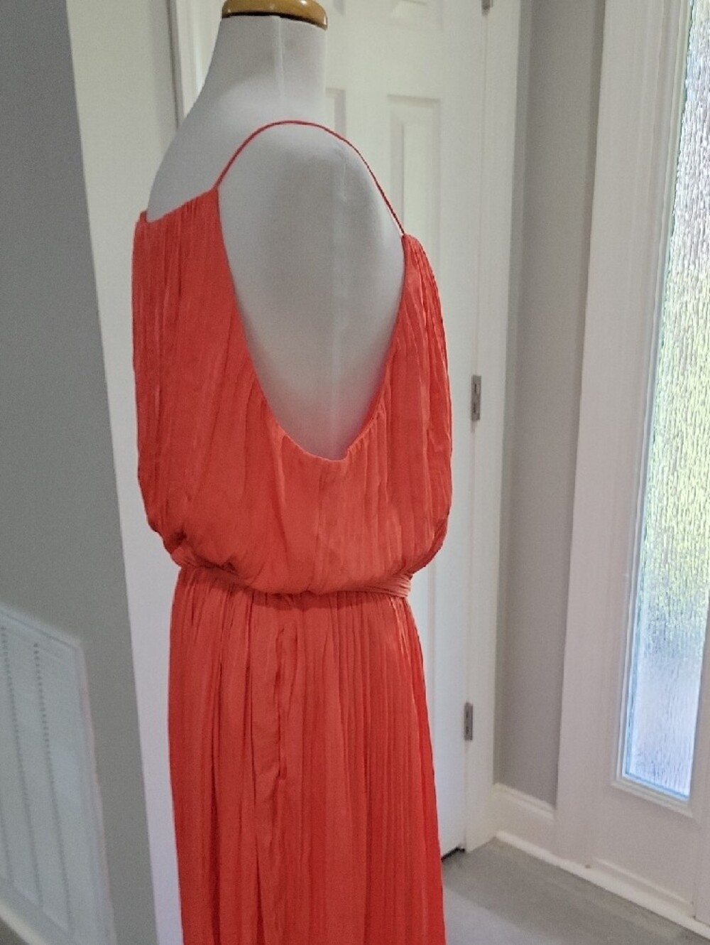 Banana Republic Coral Pleated Maxi Dress - Picture 7 of 9